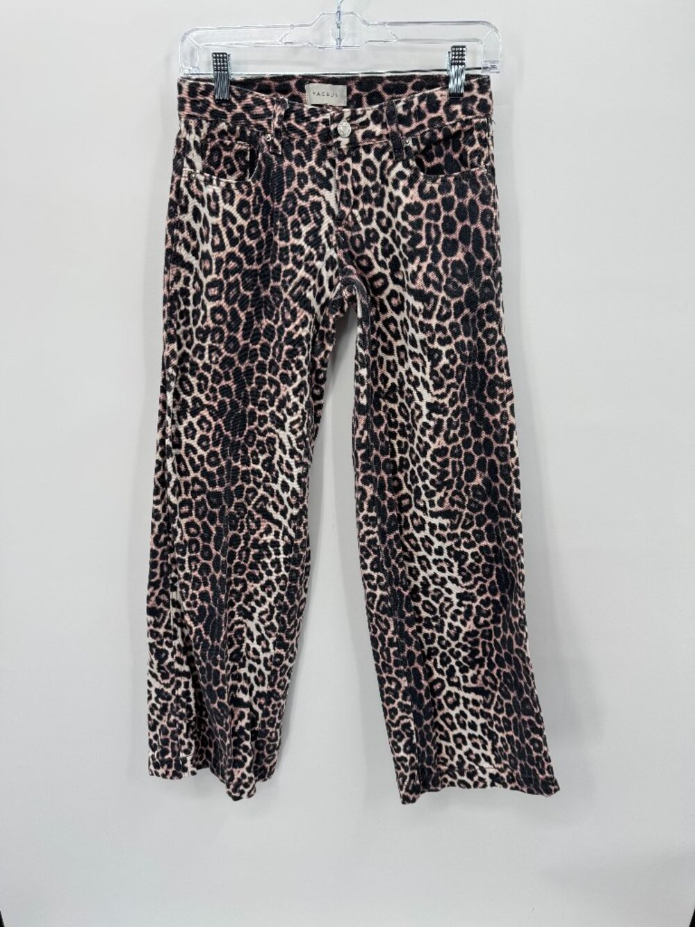 PacSun Casey Low Rise Baggy Jeans Womens 23 Pink Leopard Print Rigid Denim